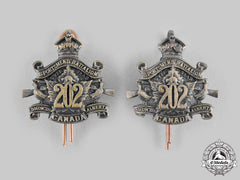 Canada. First War 202Nd Infantry Battalion "Edmonton Sportsmen's Battalion" Collar Badge Pair