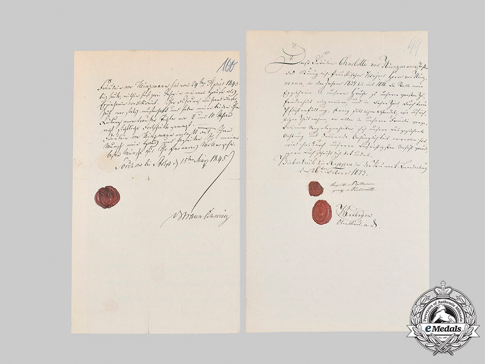 prussia,_kingdom._a_collection_of_certificates_to_major_von_heinzmann_and_daughter_charlotte_m20_1334_mnc3398_1_1_1