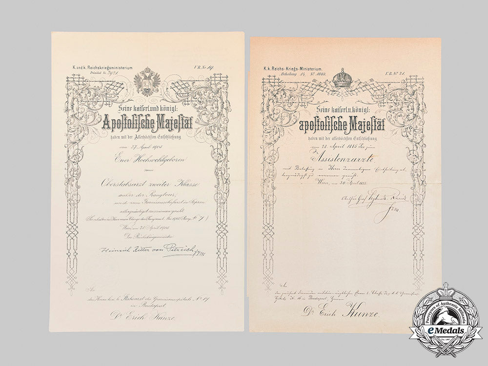 austria,_imperial._six_large_promotion_certificates_to_general_staff_surgeon_dr._erich_kunze_c.1900_m20_1340_mnc3410_1