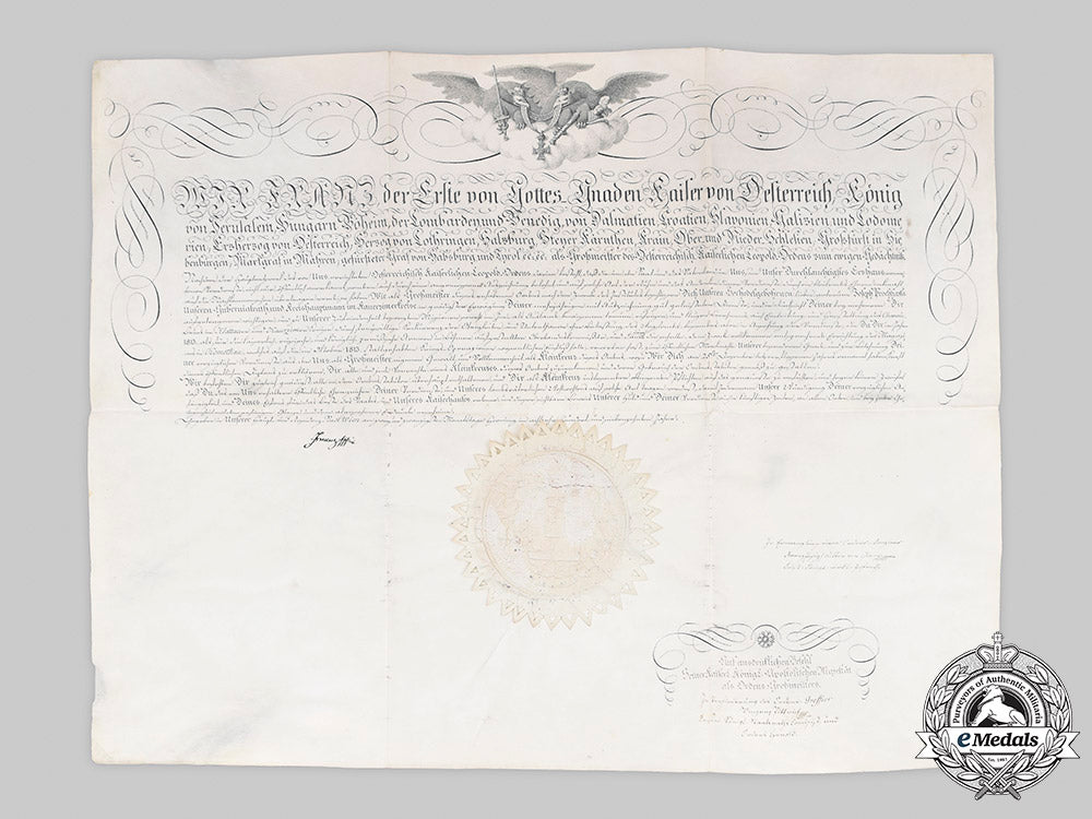 austria,_imperial._a_leopold_order_knight’s_cross_document_with_original_signature_of_franz_i,1817_m20_1357_mnc3448