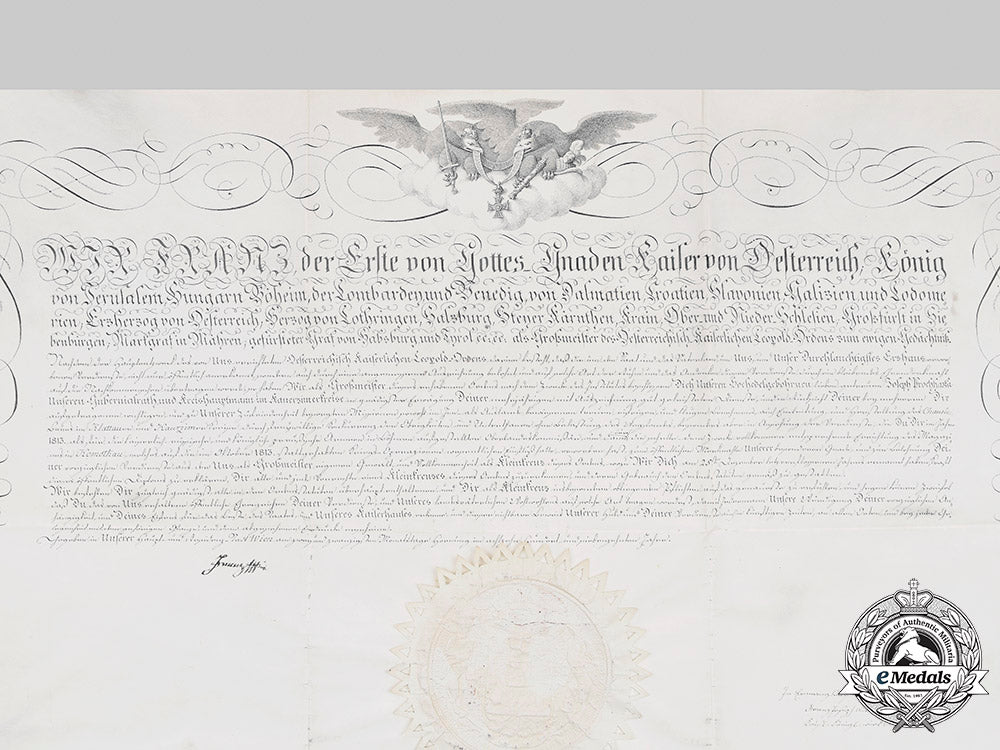 austria,_imperial._a_leopold_order_knight’s_cross_document_with_original_signature_of_franz_i,1817_m20_1358_mnc3457