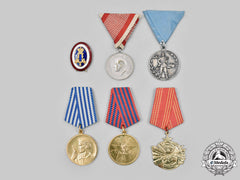 Yugoslavia, Kingdom, Socialist Federal Republic. A Lot Of Six Medals And Badges