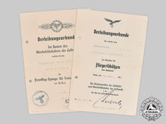 Germany, Luftwaffe. A Transport Clasp & Air Gunner Badge Documents, 14Th Squadron Of Kampfgeschwader Z.b.v. 1.