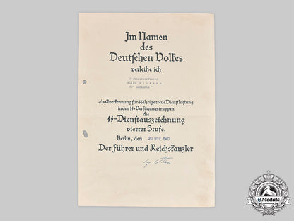 germany,_ss._a4_year_long_service_award_document_to_ss-_oberscharführer_wilkens1940_m20_1498_mnc9992_1