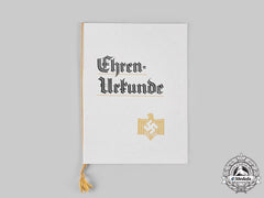 Germany, Third Reich. An Honour Certificate For 25 Years Membership In Gymnastics League To Emil Dürr, 1939