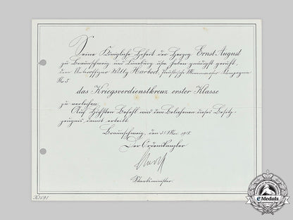 germany,_imperial._a_brunswick_war_merit_cross_i_class_certificate_to_mine_launcher_nco_harbod,1918_m20_1588_mnc0013