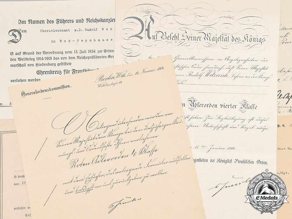 germany,_imperial._award_documents_to_regimental_commander,_oberstleutnant_wetzerich_m20_1589_mnc2713_1_1_1