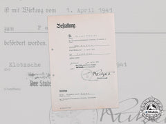 Germany, Luftwaffe. A Promotion Document To Feldwebel To Adolf Weida, 1941