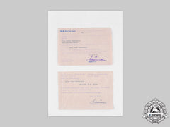 Germany, Heer. Two Accompanying Letters To Awards To Gefreiter Kurt Marschall