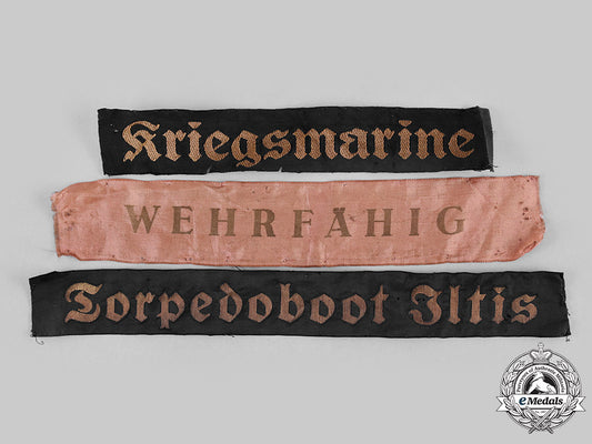 germany,_kriegsmarine._a_lot_of_kriegsmarine_cap_tally_ribbons_m20_1932_emd0509_1