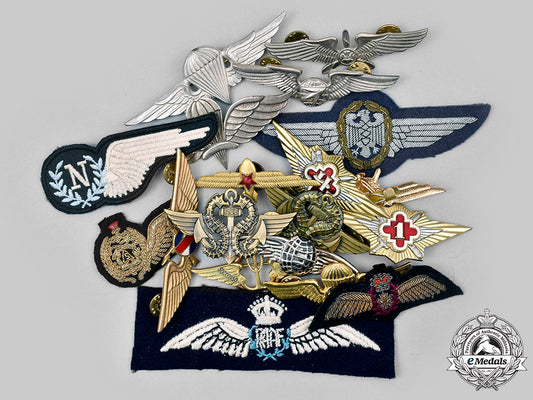 international._a_lot_of_nineteen_air_force,_army,_navy_badges_for_aircrews,_paratroopers,_rescue_units_m20_2111_mnc7158_1