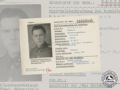 Germany, Ss. A Ss Hiag Tracing Service File For Ss-Untersturmführer Reinhold Bockisch