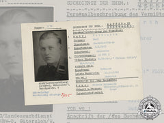 Germany, Ss. A Ss Hiag Tracing Service File For Ss-Rottenführer Paul Holzwarth