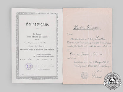 germany,_imperial._a1914_iron_cross_i_class_and_two_iron_cross_documents_to_oberstleutnant_erich_fiedler_m20_225_emd7082