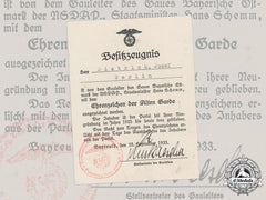 Germany, Nsdap. An Award Document For An Honour Badge Of The Old Guard To Josef Dietrich