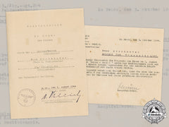 Germany, Heer. A Pair Of Award Documents For A Kuban Shield To Stabsgefreiter Franz Strohmeyer, Jäger-Regiment 204