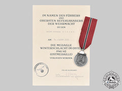 Germany, Wehrmacht. An Eastern Front Medal, With Award Document, To Major Hermann Müller