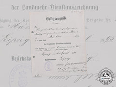 Germany, Imperial. A Saxon Landwehr Long Service Award Ii Class Document, 1895