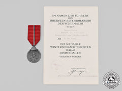 Germany, Luftwaffe. An Eastern Front Medal And Award Document To Unteroffizier Ulbrich