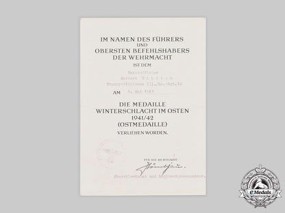 germany,_luftwaffe._an_eastern_front_medal_and_award_document_to_unteroffizier_ulbrich_m20_3468_mnc2127