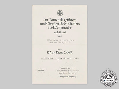 germany,_luftwaffe._an_iron_cross_second_class_and_award_document_to_unteroffizier_ernst_ulbrich_m20_3474_mnc2137