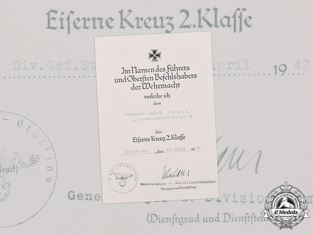 germany,_heer._a1939_iron_cross_ii_class_award_document_to_gefreiter_alfred_franz_m20_465m19_17417