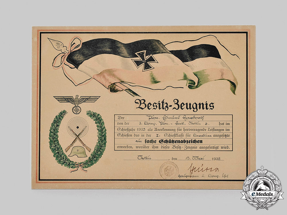 germany,_heer._two_marksmanship_certificates_on_wooden_support_to_pionier_harborth,1935_m20_530_mnc7373_1_1