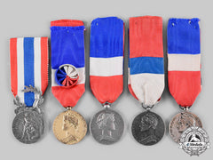 France, Iii Republic. A Lot Of Five Honour Medals