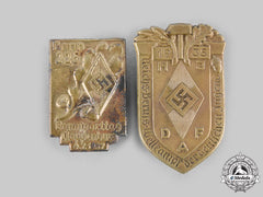 Germany, Hj. A Pair Of Hj Commemorative Badges