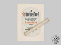 Germany, Ss. A Large Appointment Document To Schirrmeister.k (Vehicle Maintenance Sergeant)