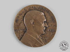 United Kingdom. A Prime Minister Neville Chamberlain Signing Of The Munich Agreement Table Medal 1938