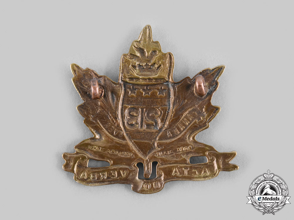 canada,_cef._a213_th_infantry_battalion"_toronto_americans"_cap_badge,_type_i_with"_acta_non_verba"_m20_736_emd4605_1