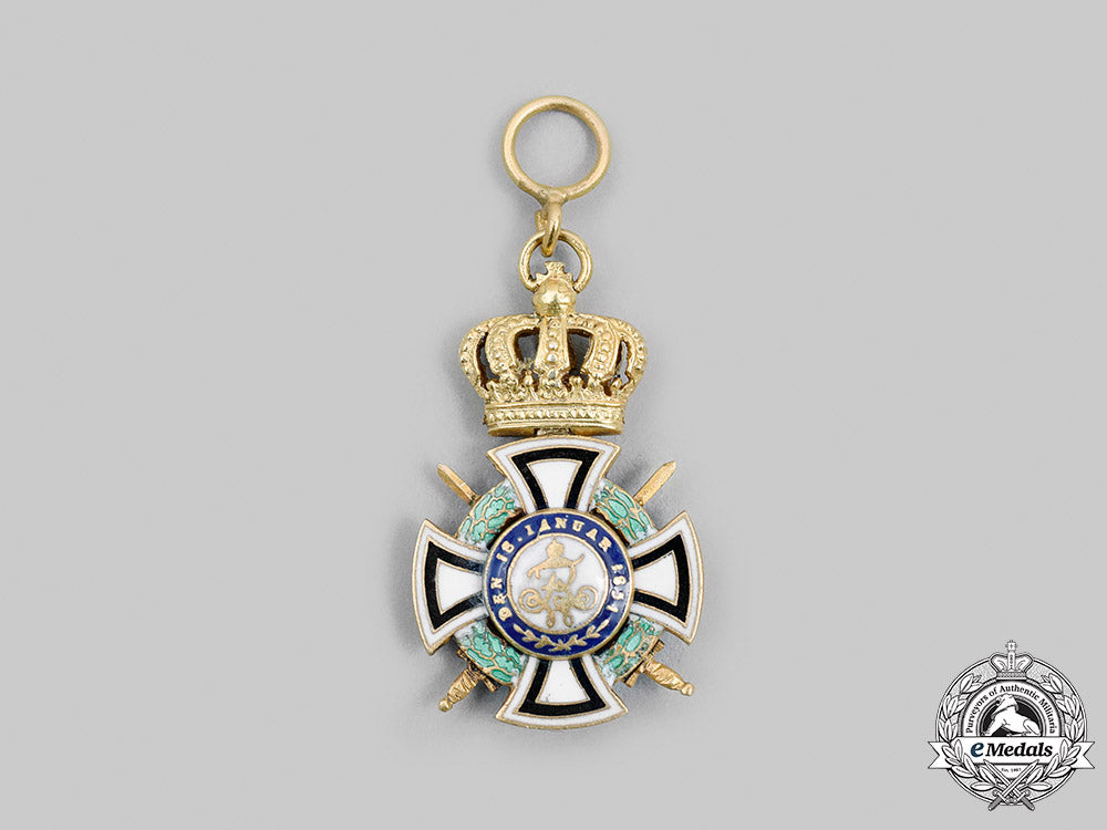 prussia,_kingdom._a_house_order_of_hohenzollern,_miniature_knight’s_cross_with_crown&_swords,_c.1915_m20_985_mnc1206
