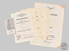 Germany, Luftwaffe. The Award Documents To Gunner Nco Zeitler, Sicily Kia