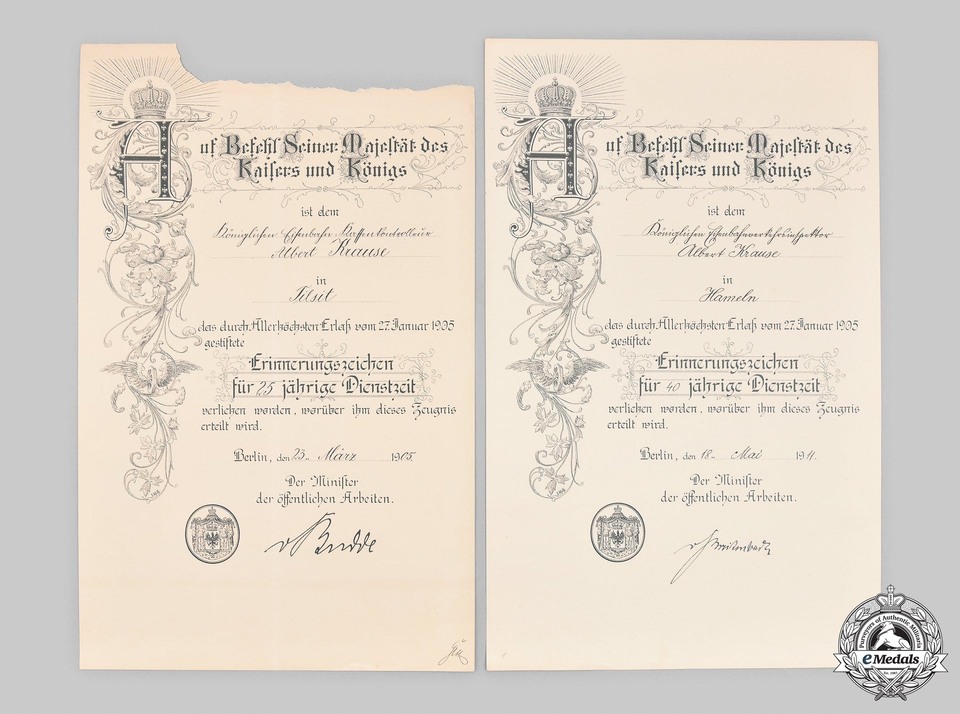 germany,_imperial._two_long_service_certificates_to_railway_official_albert_krause_m21_0040_mnc7163_1