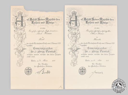 germany,_imperial._two_long_service_certificates_to_railway_official_albert_krause_m21_0040_mnc7163_1