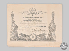 Germany, Imperial. A Franco-Prussian War Commemorative Medal Award Document To Nco Schubert, 1872