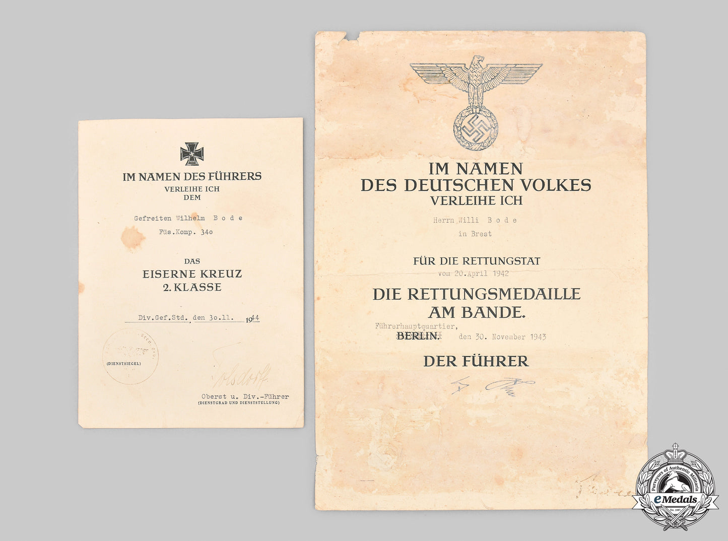 germany,_heer._an_iron_cross_ii_class&_life_saving_medal_certificate_to_gefreiter_bode_m21_0045_mnc7172