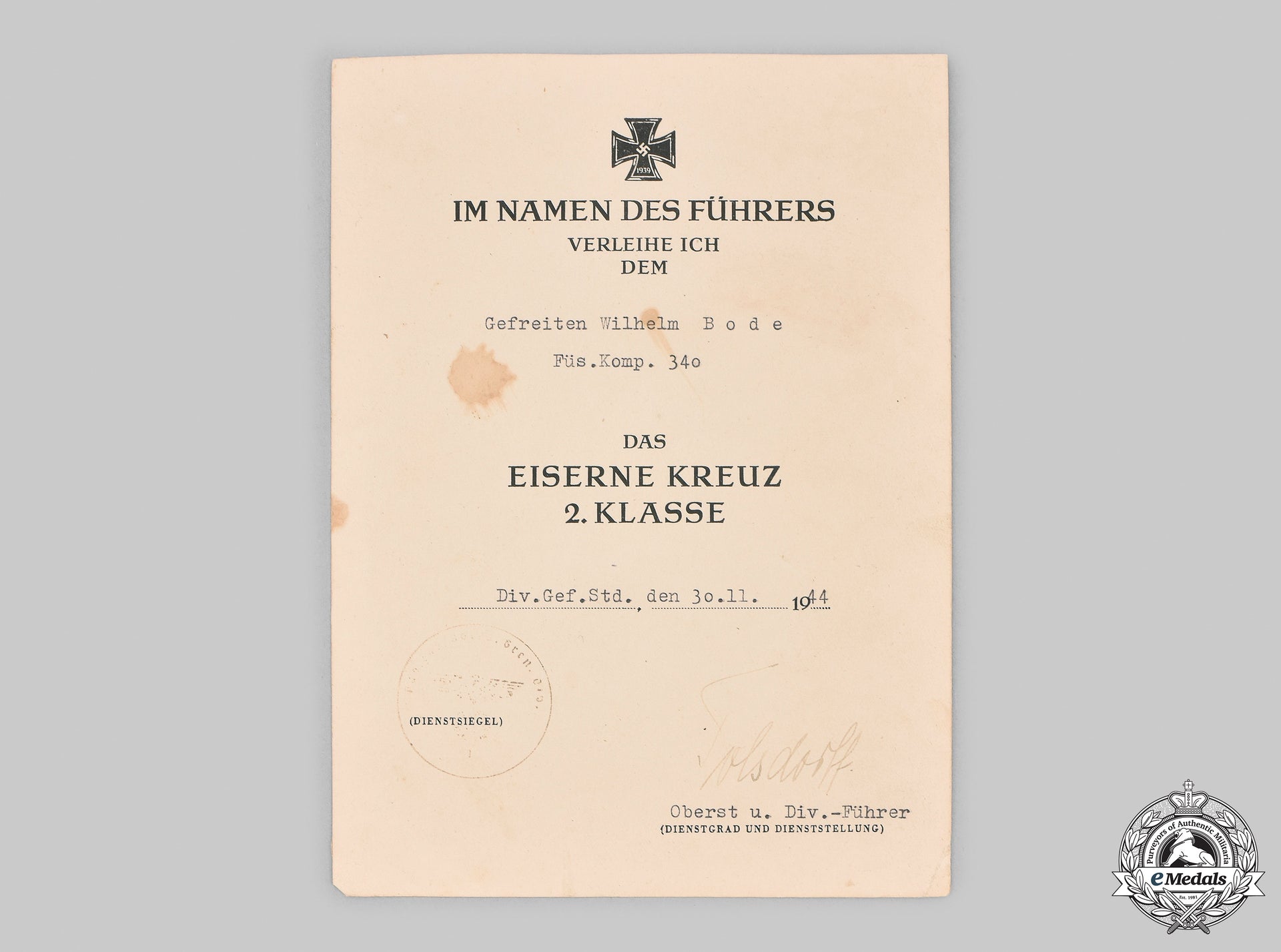 germany,_heer._an_iron_cross_ii_class&_life_saving_medal_certificate_to_gefreiter_bode_m21_0049_mnc7174