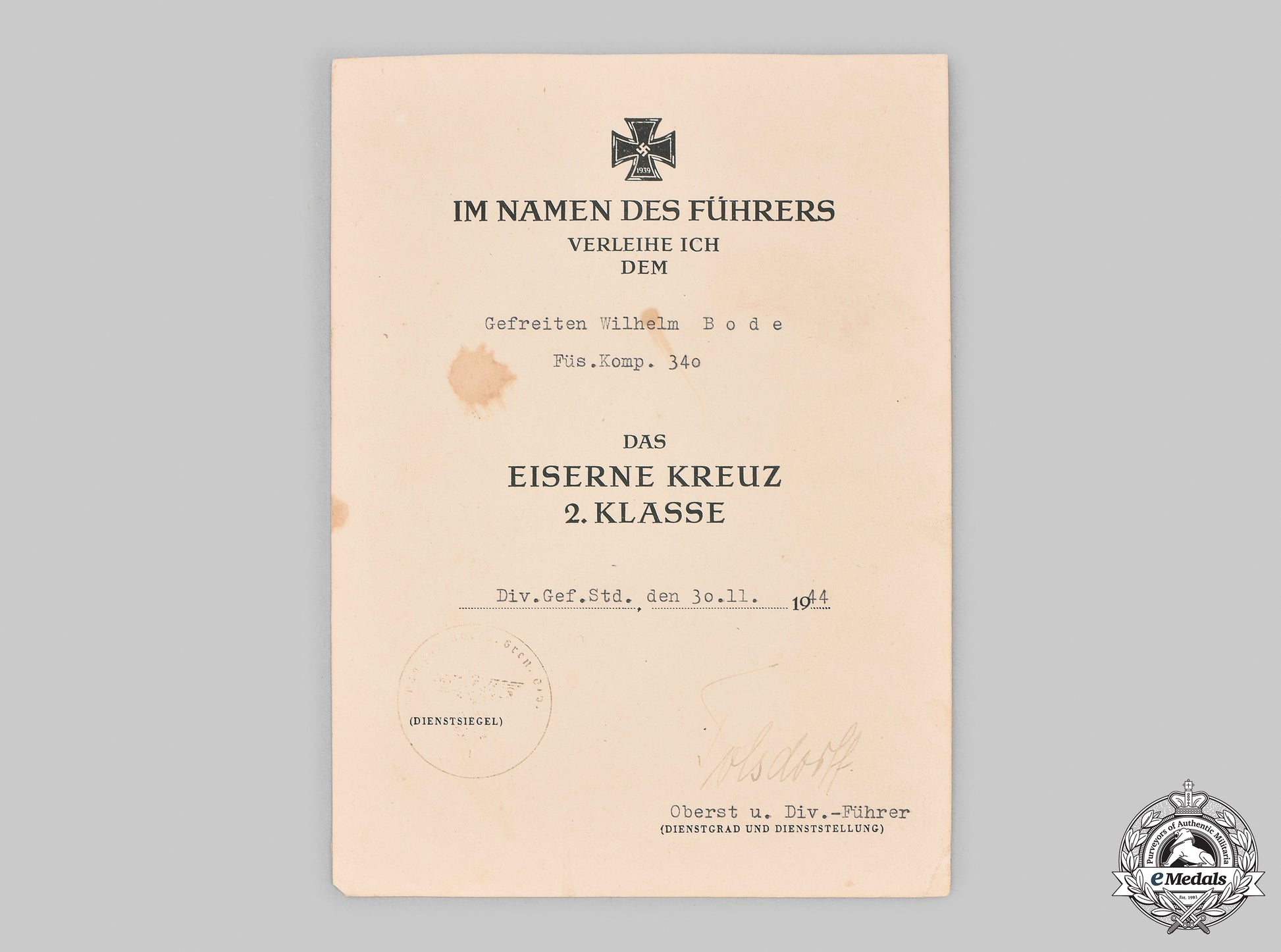 germany,_heer._an_iron_cross_ii_class&_life_saving_medal_certificate_to_gefreiter_bode_m21_0049_mnc7174
