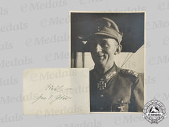 Germany, Heer. A Wartime Photo And Signature Of Generaloberst Eduard Dietl