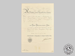 Germany, Imperial. A Red Eagle Order Iv Class Certificate To Hauptmann Ernst Jahn