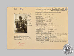Germany, Ss. A Hiag Tracing Service File For Ss-Rottenführer Philipp Brausch