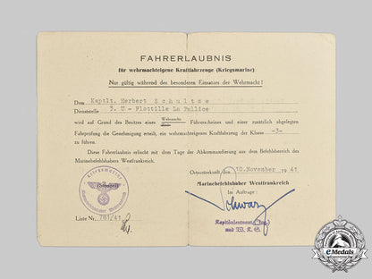 germany,_kriegsmarine._the_documents_to_u-_boat_commander_schultze(_submarine_badge_with_diamonds)_m21_182_1