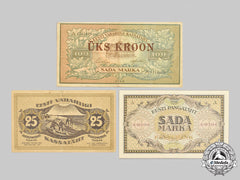 Estonia, First Republic. A Lot Of Rare Interwar Estonian Currency