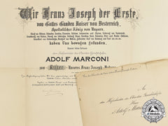 Austria, Imperial. A Large Leopold Order Knight’s Cross Award Document, Signed By Emperor Franz Joseph