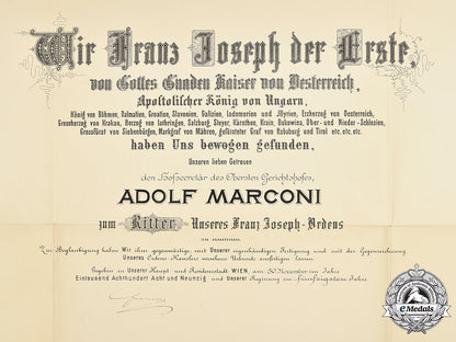 austria,_imperial._a_large_leopold_order_knight’s_cross_award_document,_signed_by_emperor_franz_joseph_m21_210
