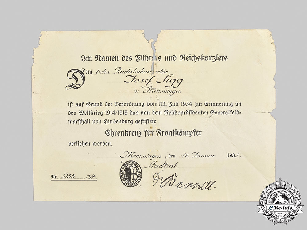 germany,_third_reich._a_collection_of_documents_from_first_and_second_war_to_josef_sigg_m21_220_1