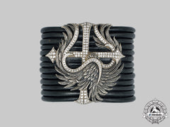 United States. A Silver & Leather Bracelet, By Scott Kay