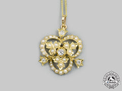 Jewellery. A Victorian Yellow Gold Pendant On A Chain, C.1860